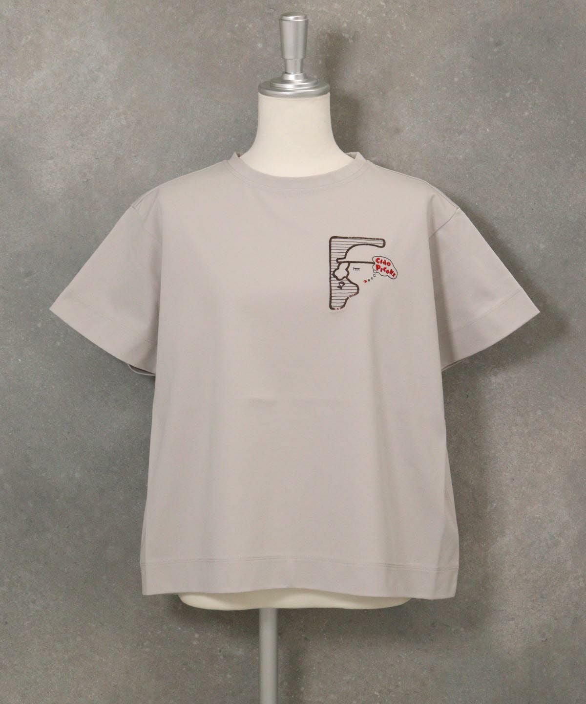 スパンコール刺繍冷感プルオーバー（ベージュ）