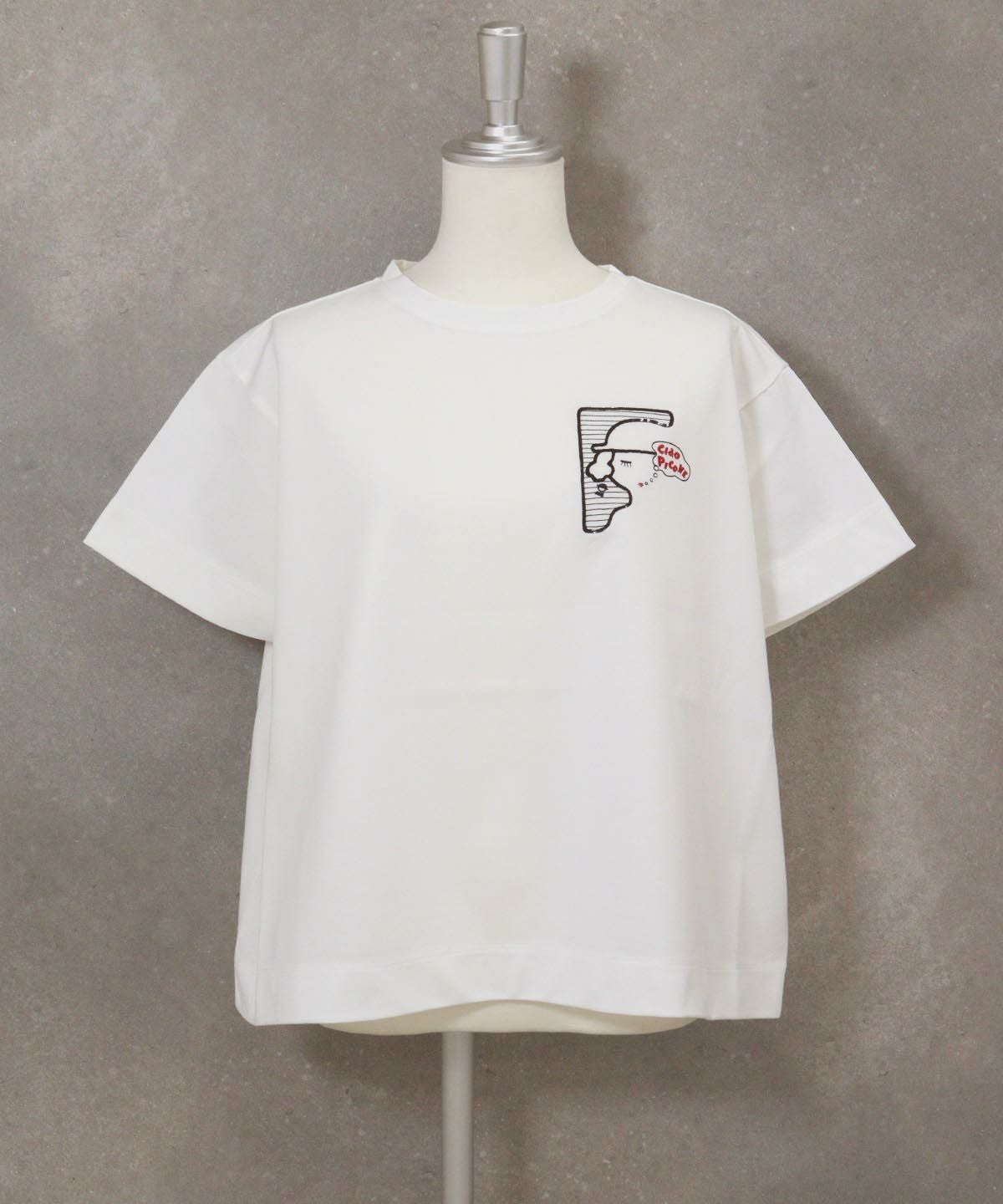 スパンコール刺繍冷感プルオーバー（ホワイト）