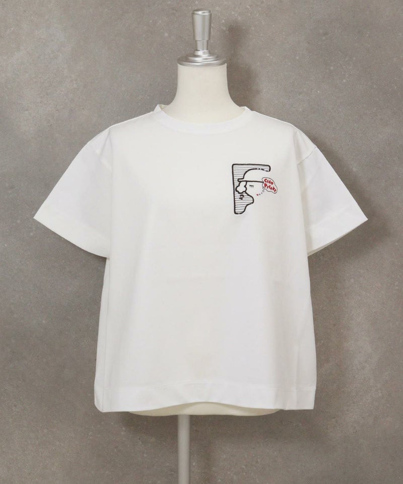 スパンコール刺繍冷感プルオーバー（ホワイト）