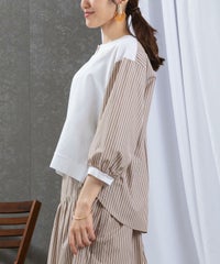 モデル着用画像（ホワイト×キャメル）