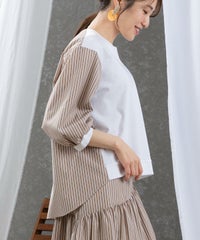 モデル着用画像（ホワイト×キャメル）