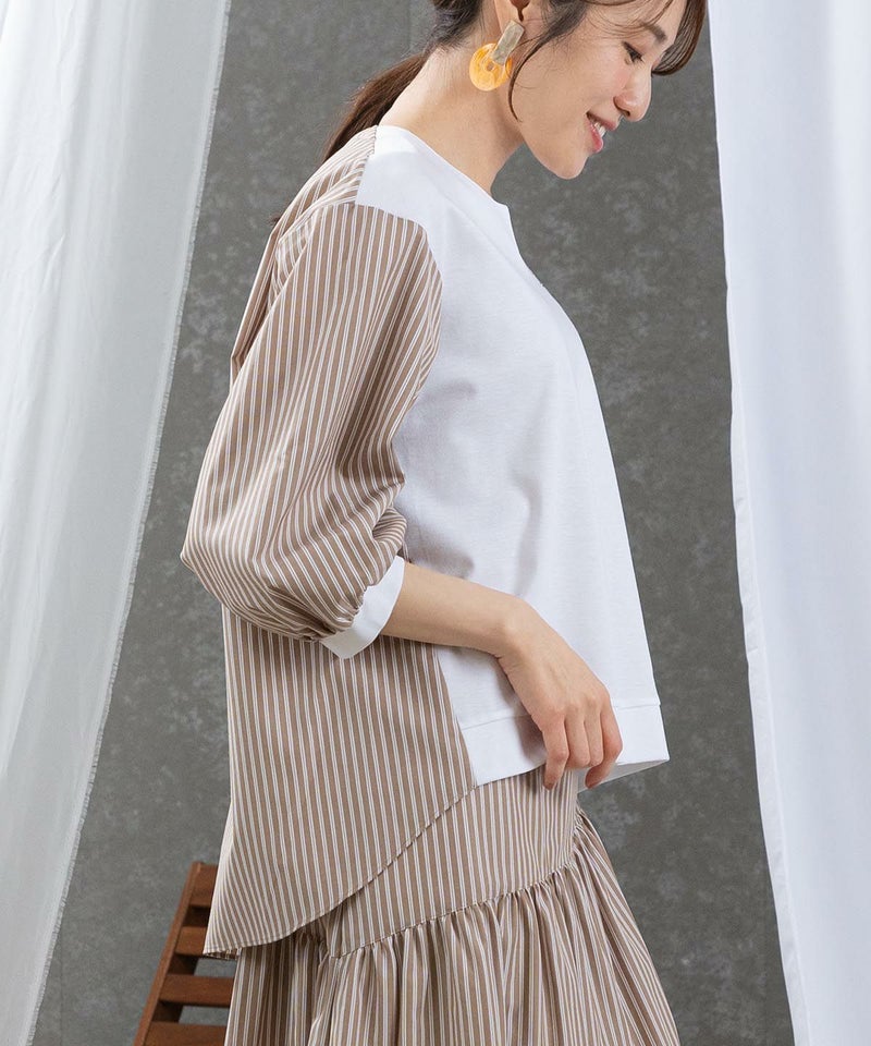 モデル着用画像（ホワイト×キャメル）