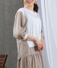 モデル着用画像（ホワイト×キャメル）