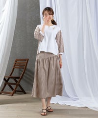 モデル着用画像（ホワイト×キャメル）