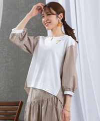 モデル着用画像（ホワイト×キャメル）