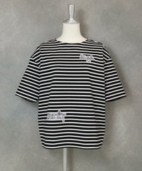 UV冷感ボーダープルオーバー(ブラック)