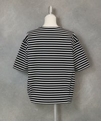 UV冷感ボーダープルオーバー後(ブラック)