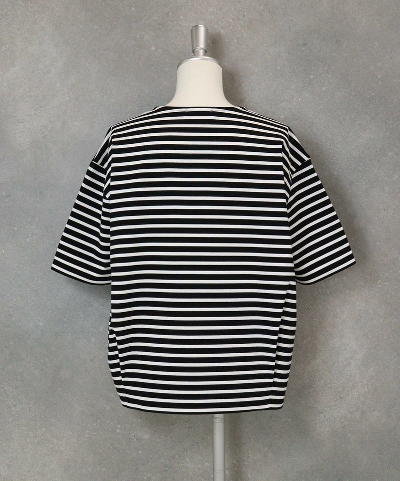 UV冷感ボーダープルオーバー後(ブラック)