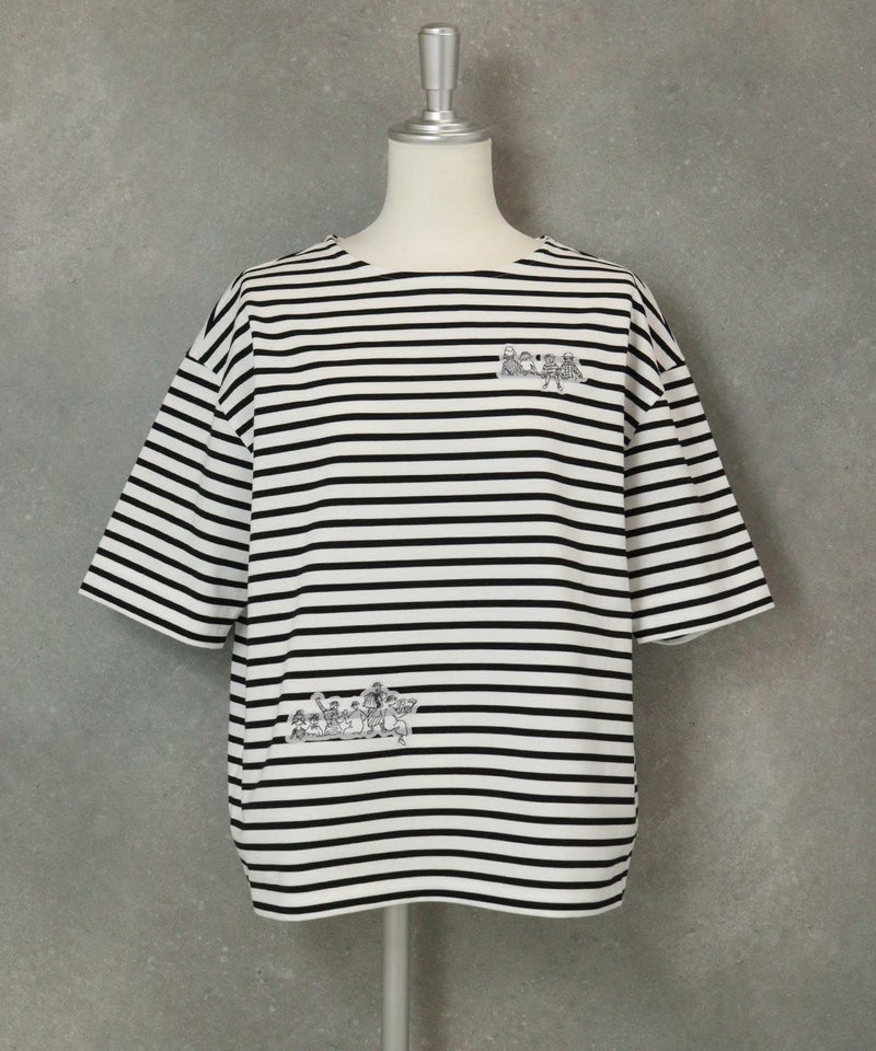 UV冷感ボーダープルオーバー(ホワイト)