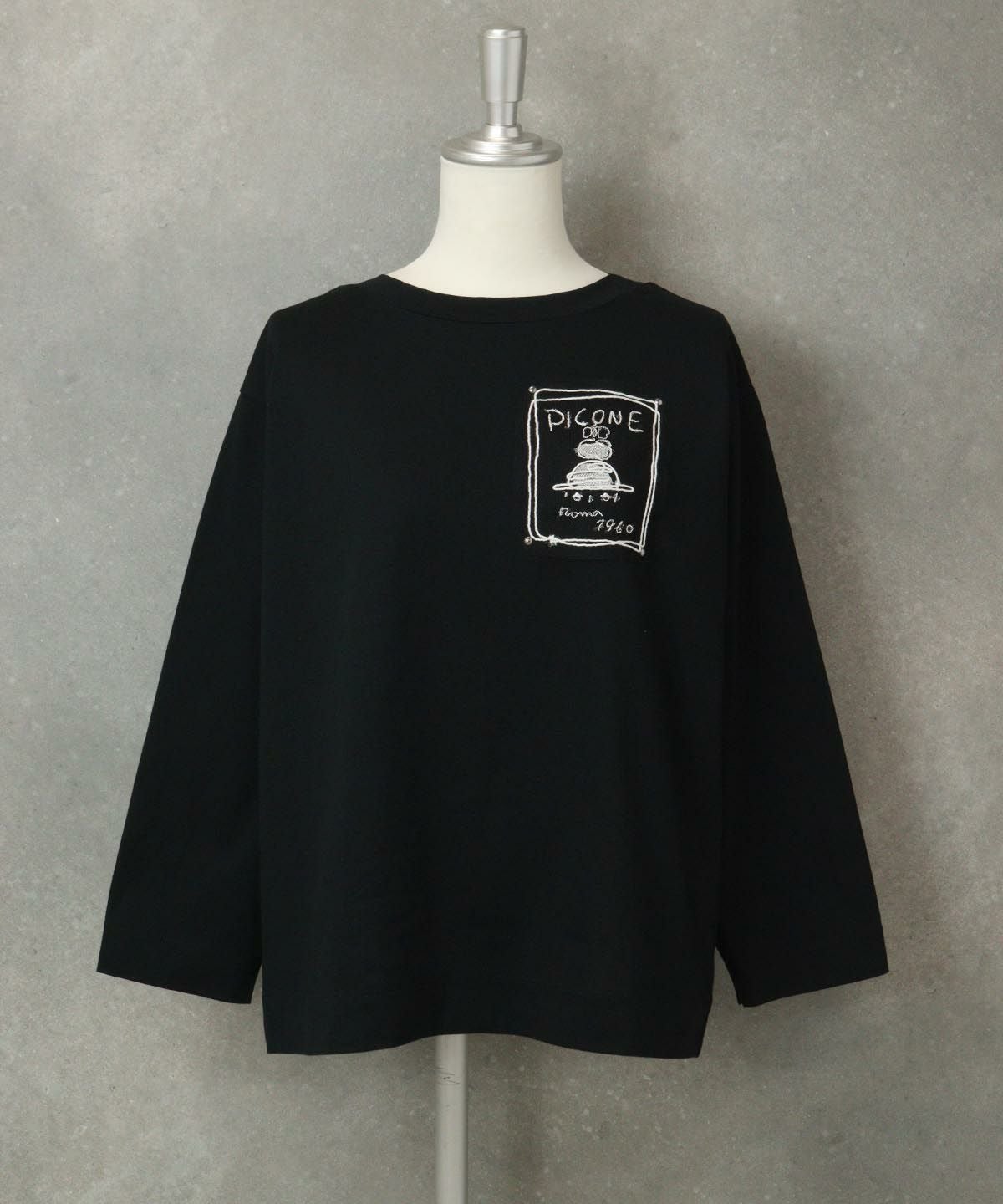 UV速乾チュール刺繍プルオーバー（ブラック）