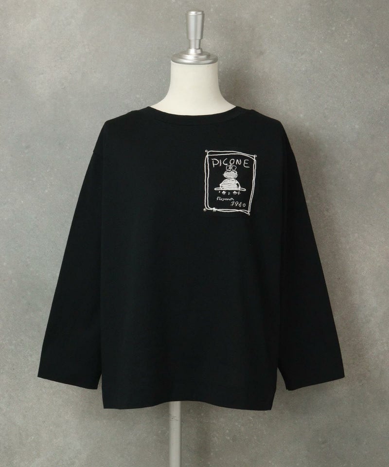 UV速乾チュール刺繍プルオーバー（ブラック）