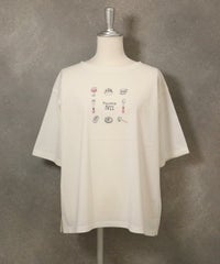 イラスト刺繍Tシャツ(ホワイト)