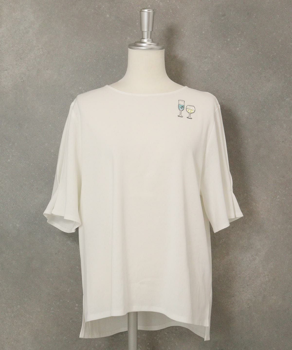 袖タックプルオーバー（ホワイト）