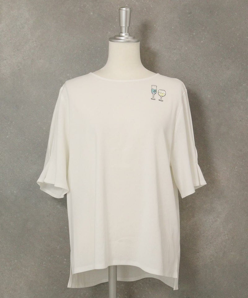 袖タックプルオーバー（ホワイト）