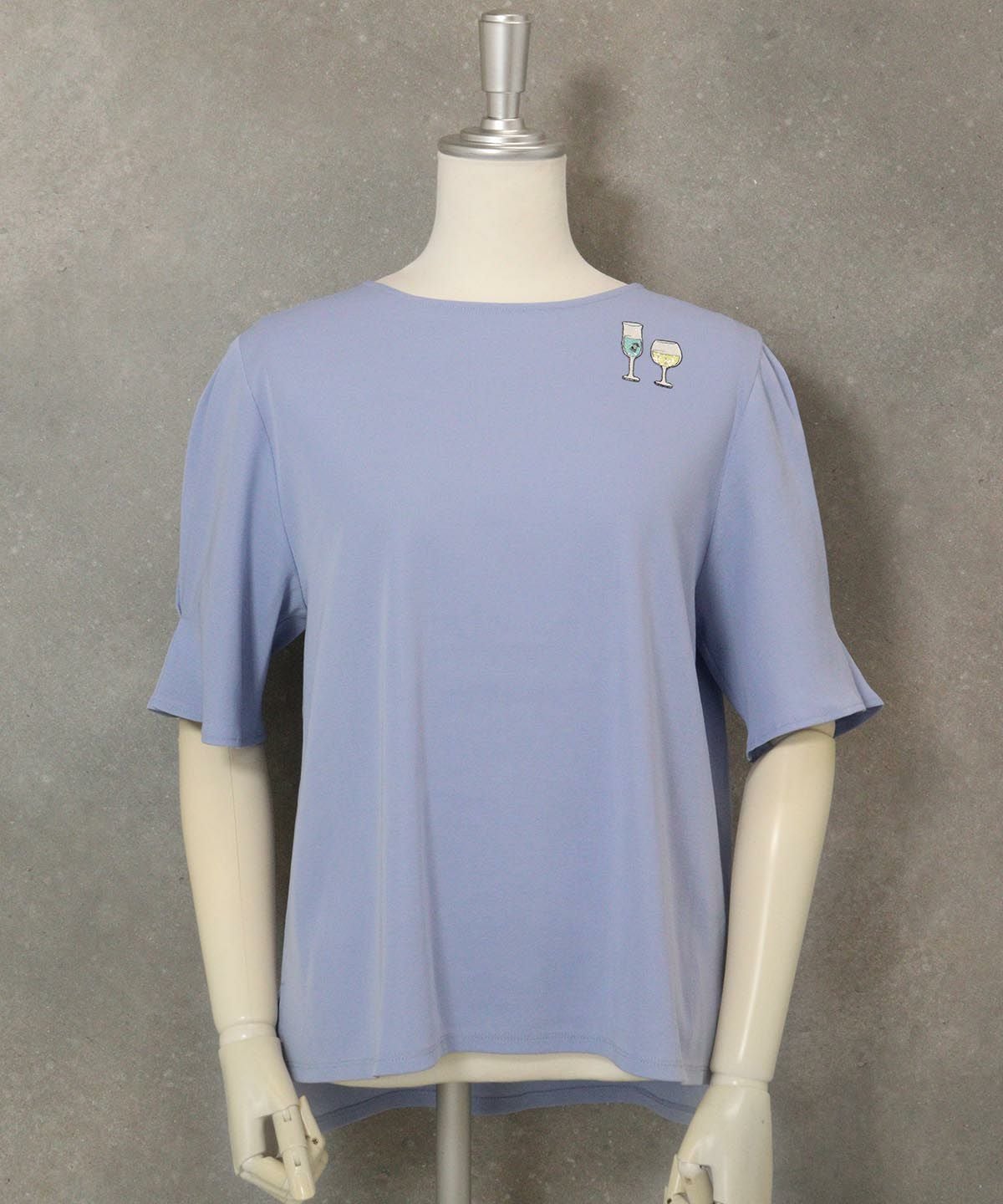 袖タックプルオーバー（ライトブルー）