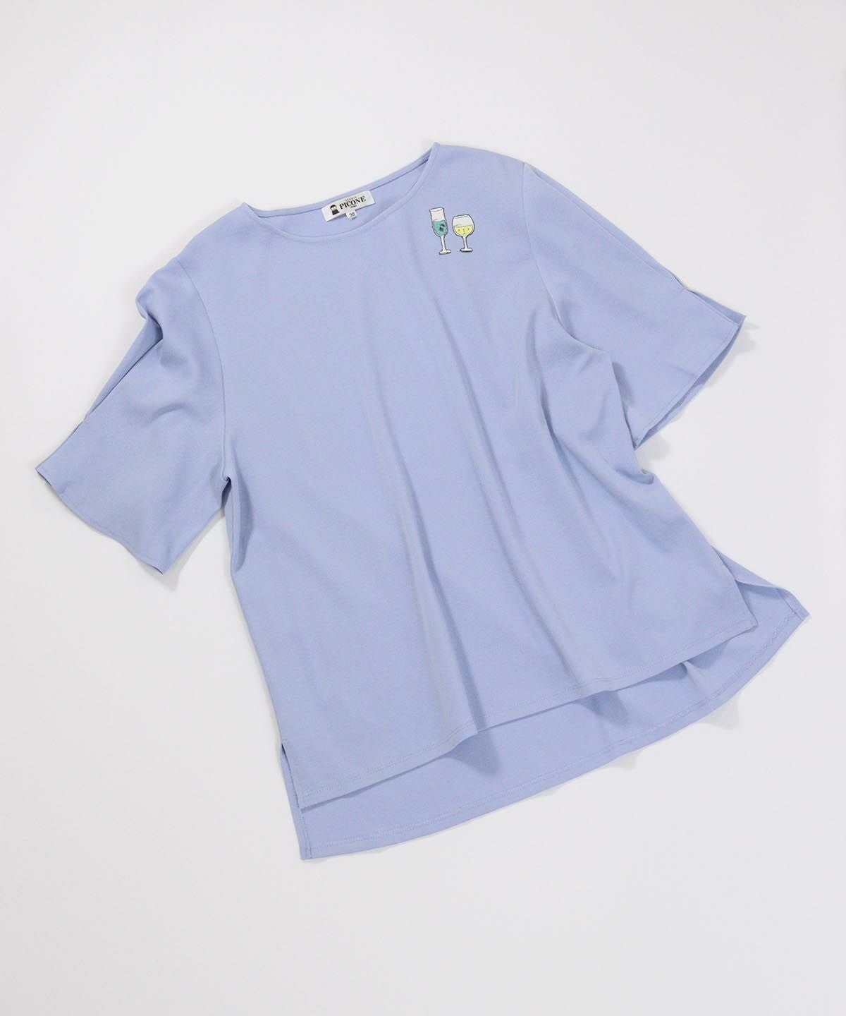 袖タックプルオーバー（ライトブルー）