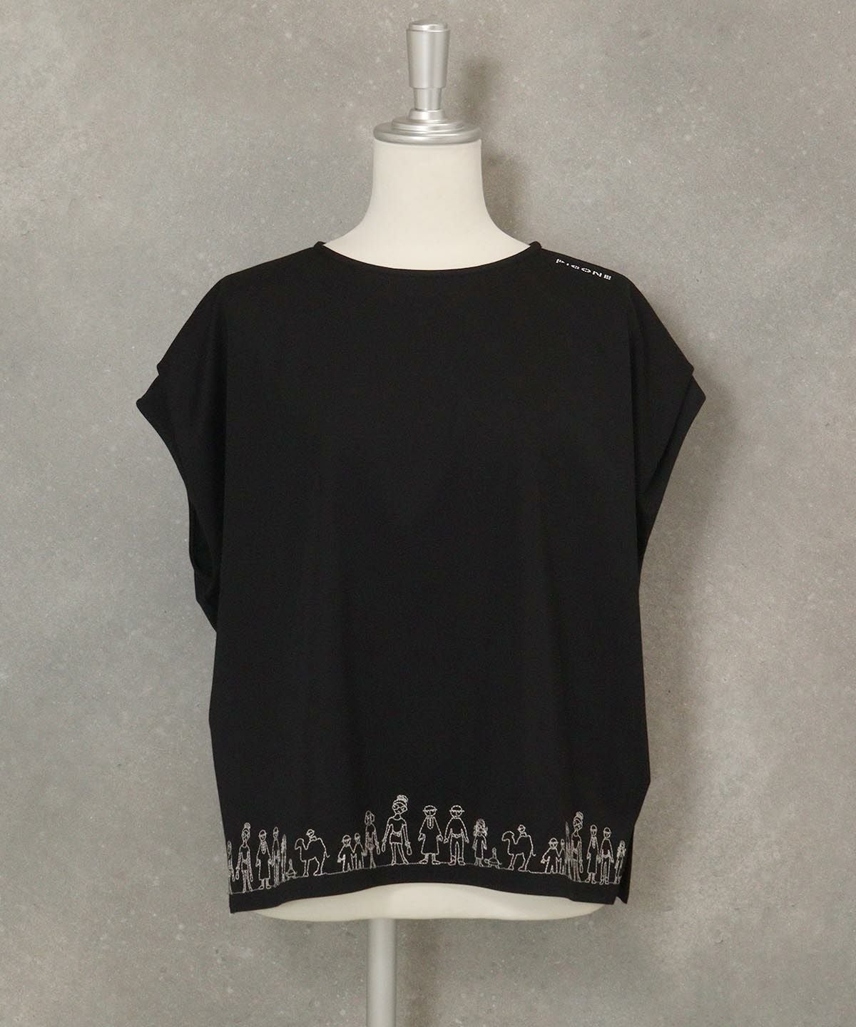 UV冷感フレンチスリーブプルオーバー(ブラック)