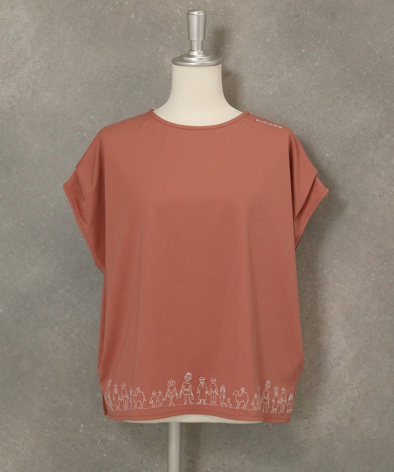 UV冷感フレンチスリーブプルオーバー(テラコッタ)