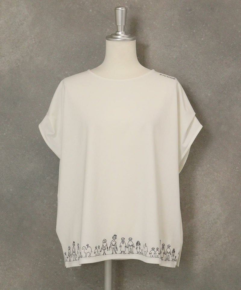 UV冷感フレンチスリーブプルオーバー(ホワイト)