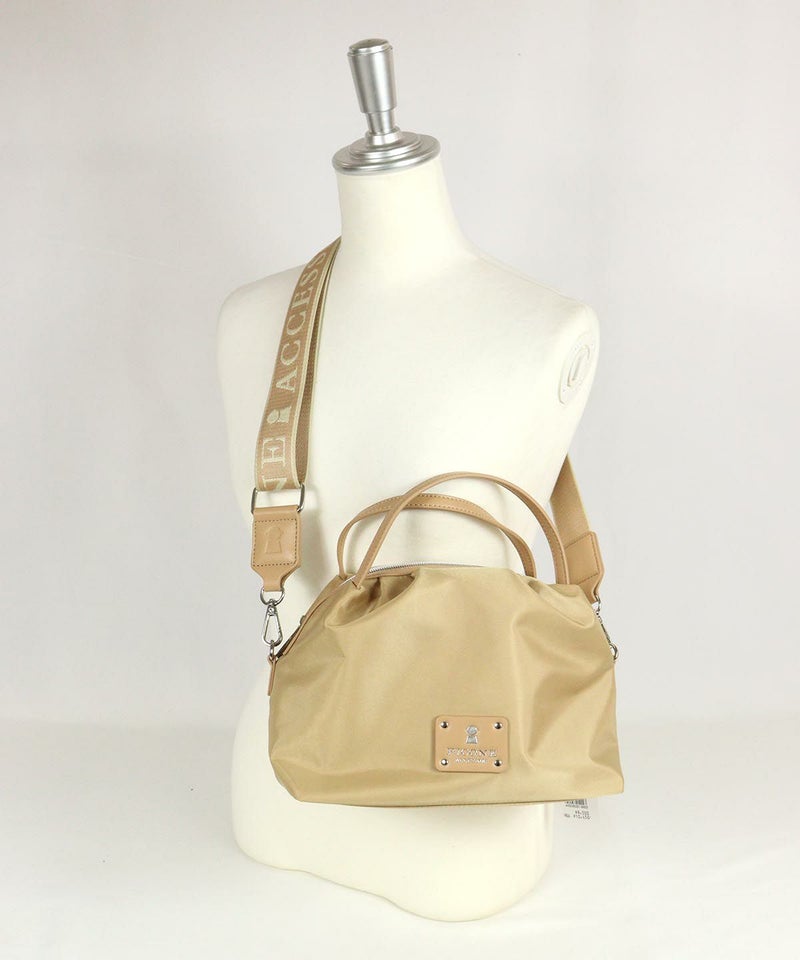 ミニボストンショルダーバッグ（ベージュ）