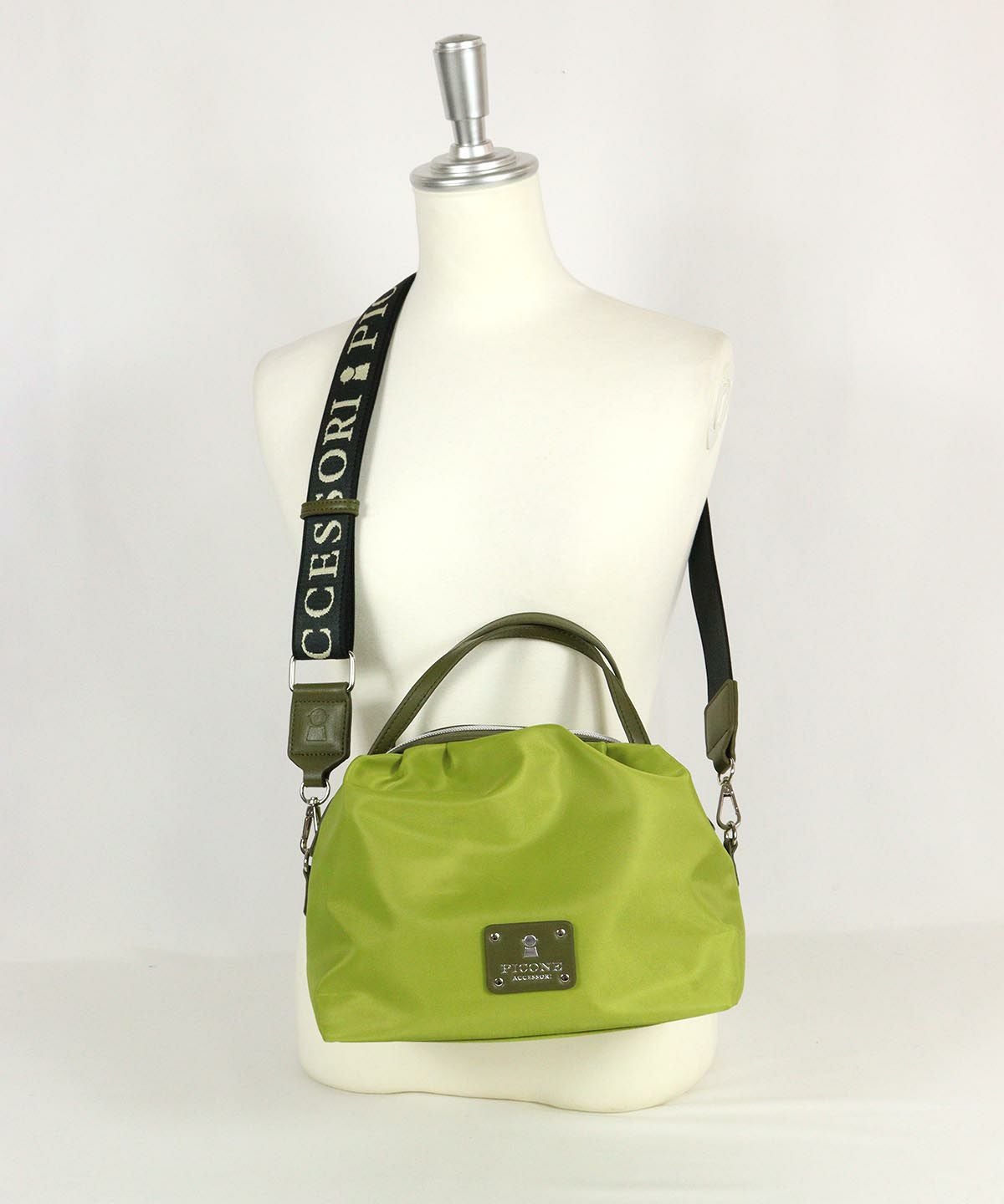 ミニボストンショルダーバッグ（ライトグリーン）
