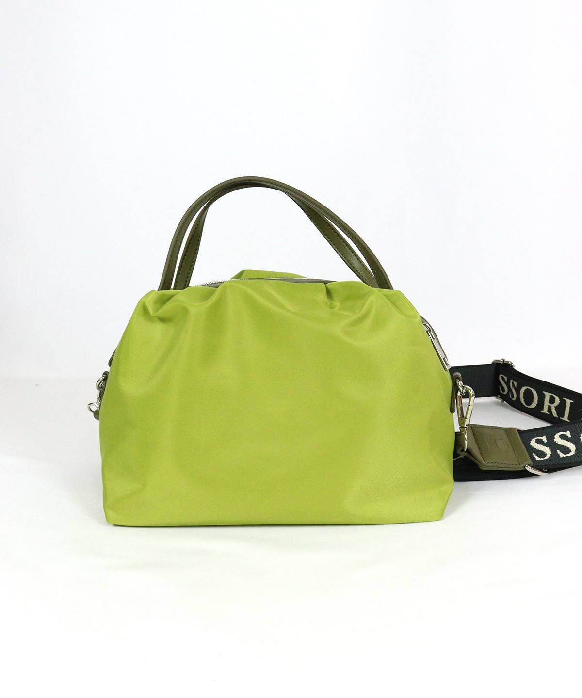 ミニボストンショルダーバッグ後（ライトグリーン）