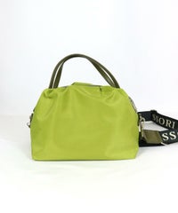 ミニボストンショルダーバッグ後（ライトグリーン）