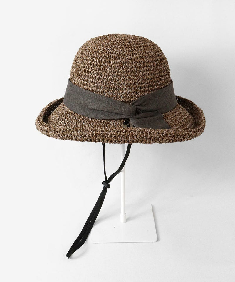 リボンペーパーハット横（ブラウン）