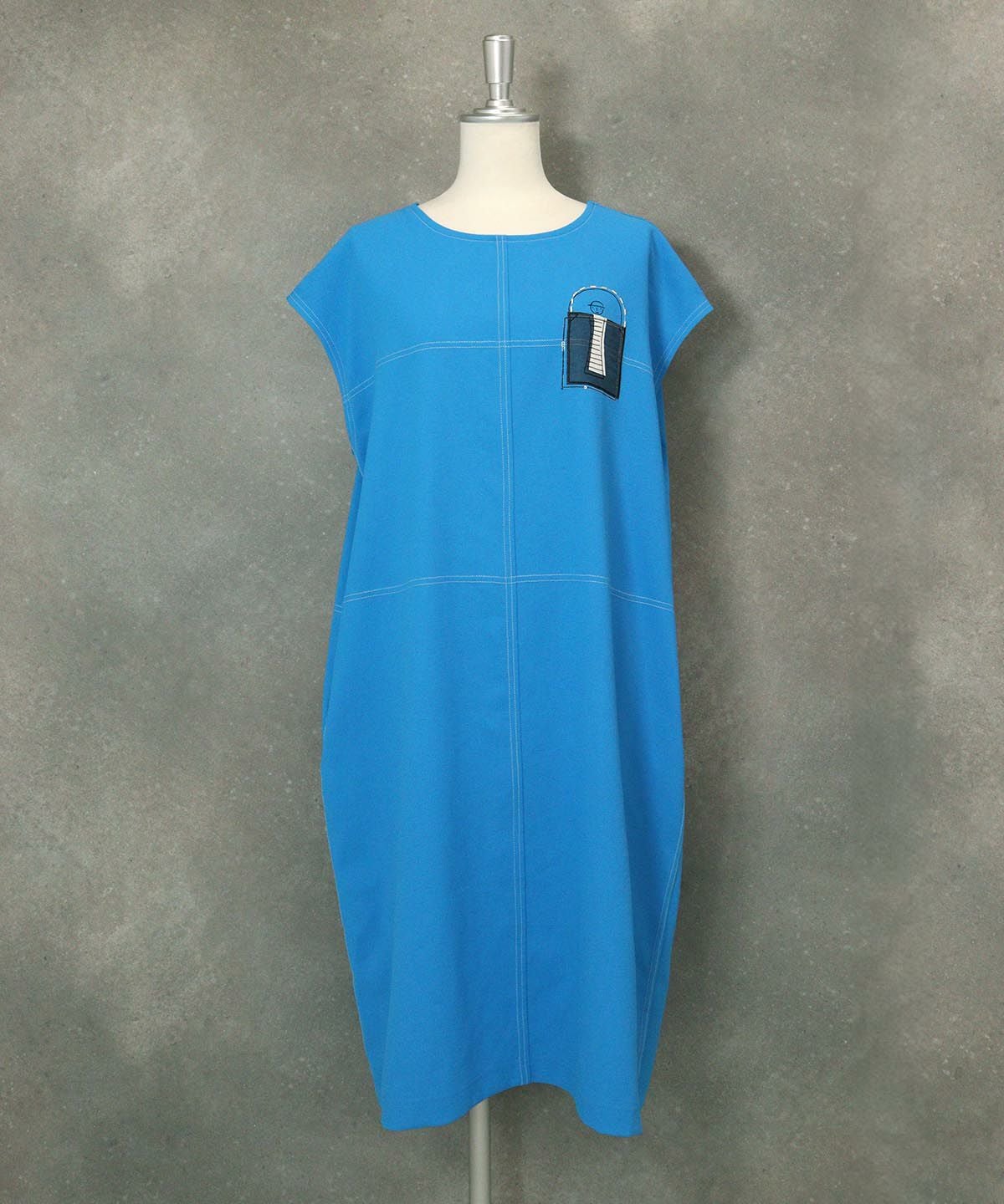 UV速乾ステッチワンピース（ブルー）