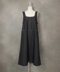 デニムライクジャンパースカート(ブラック)