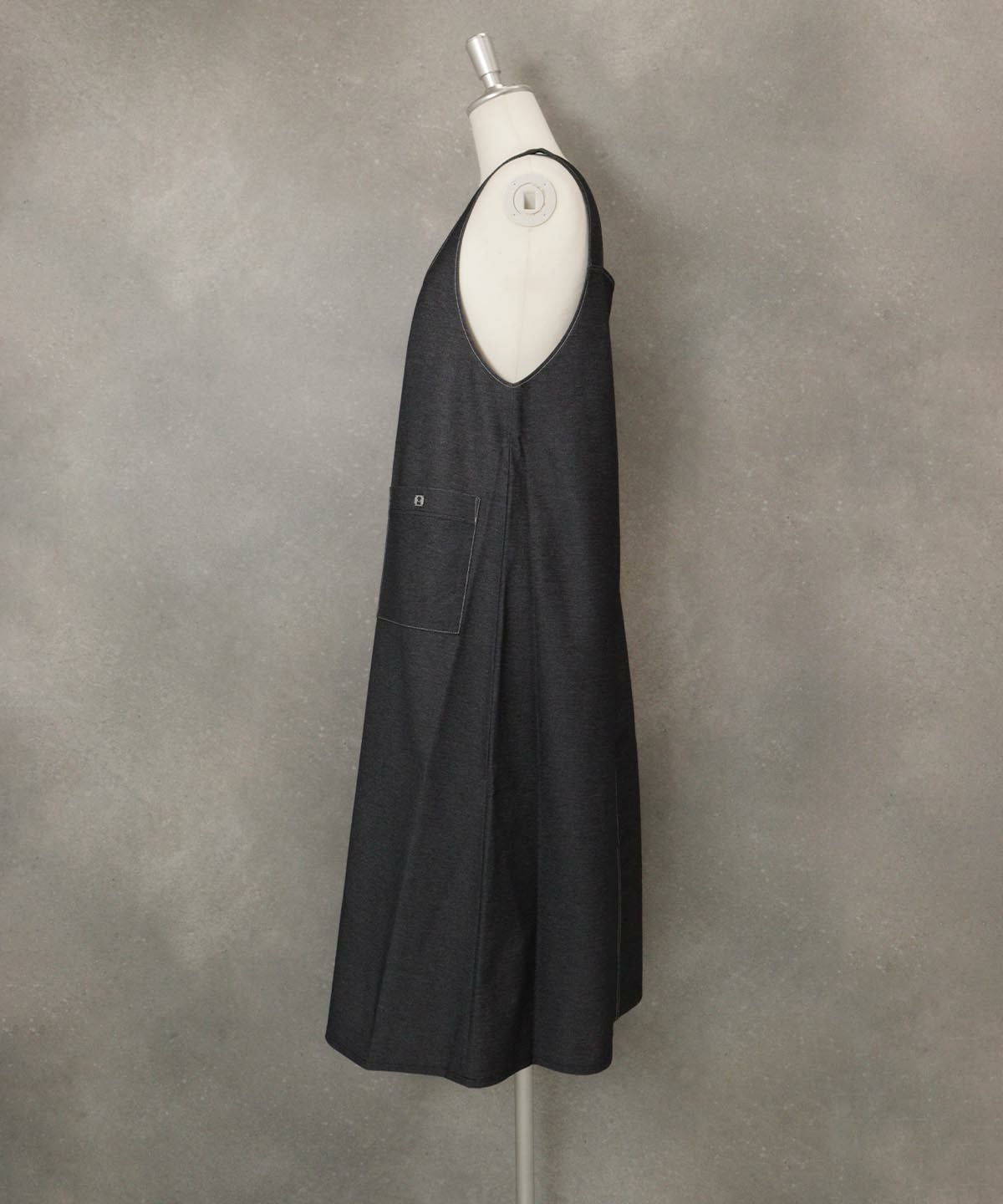 デニムライクジャンパースカート(ブラック)横