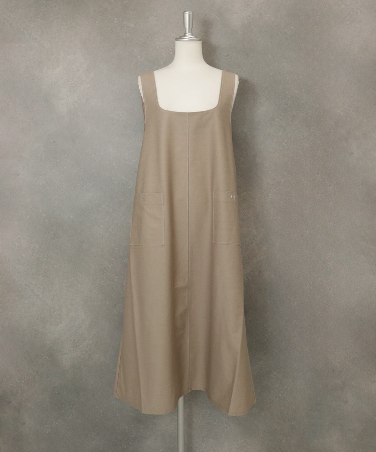 デニムライクジャンパースカート(ベージュ)