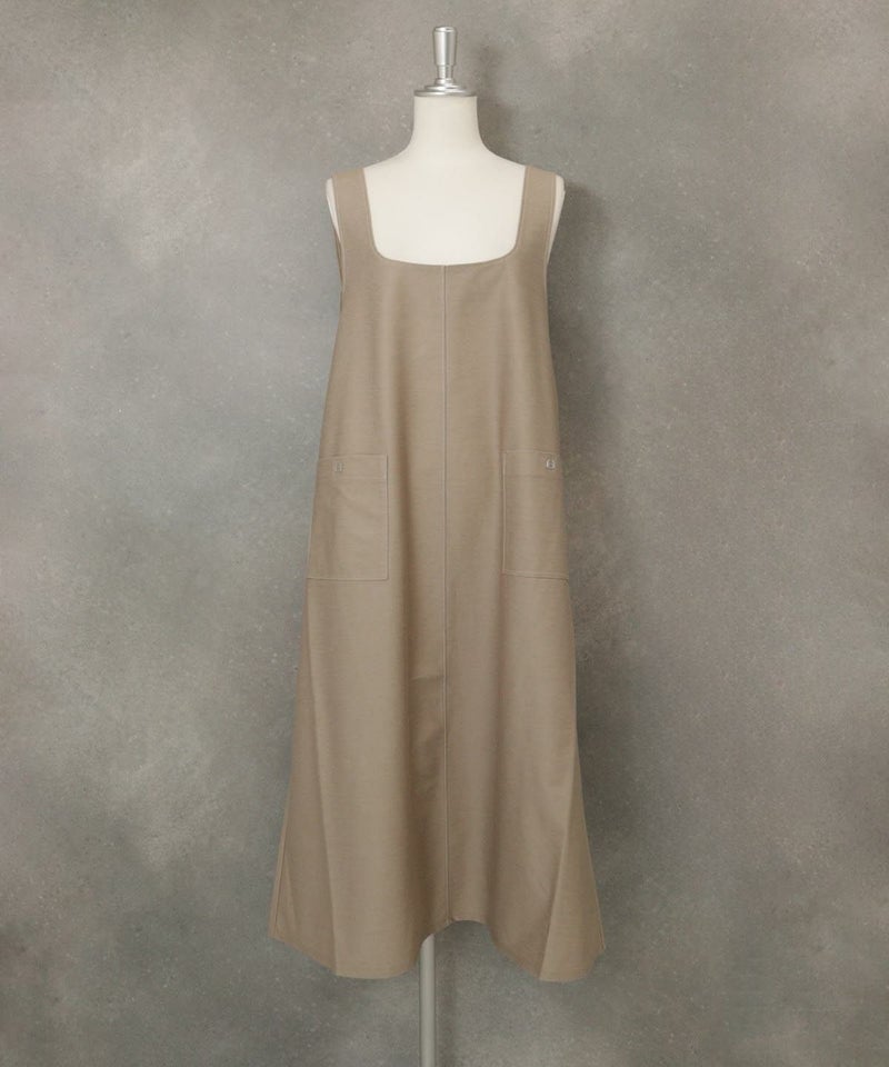 デニムライクジャンパースカート(ベージュ)