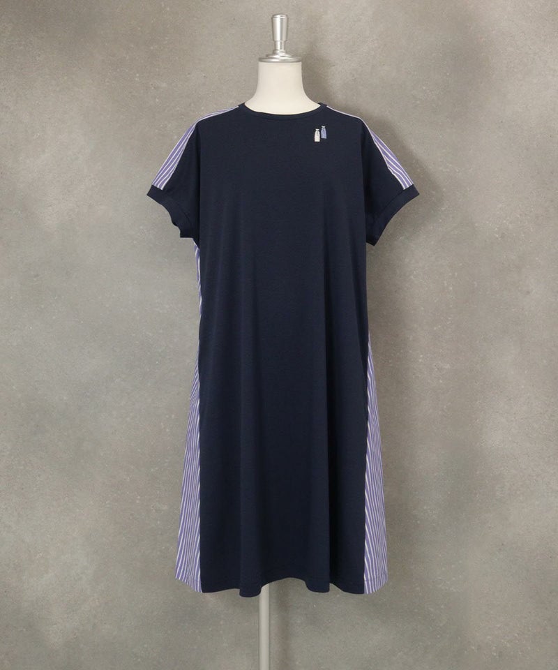 バックストライプワンピース(ネイビー)