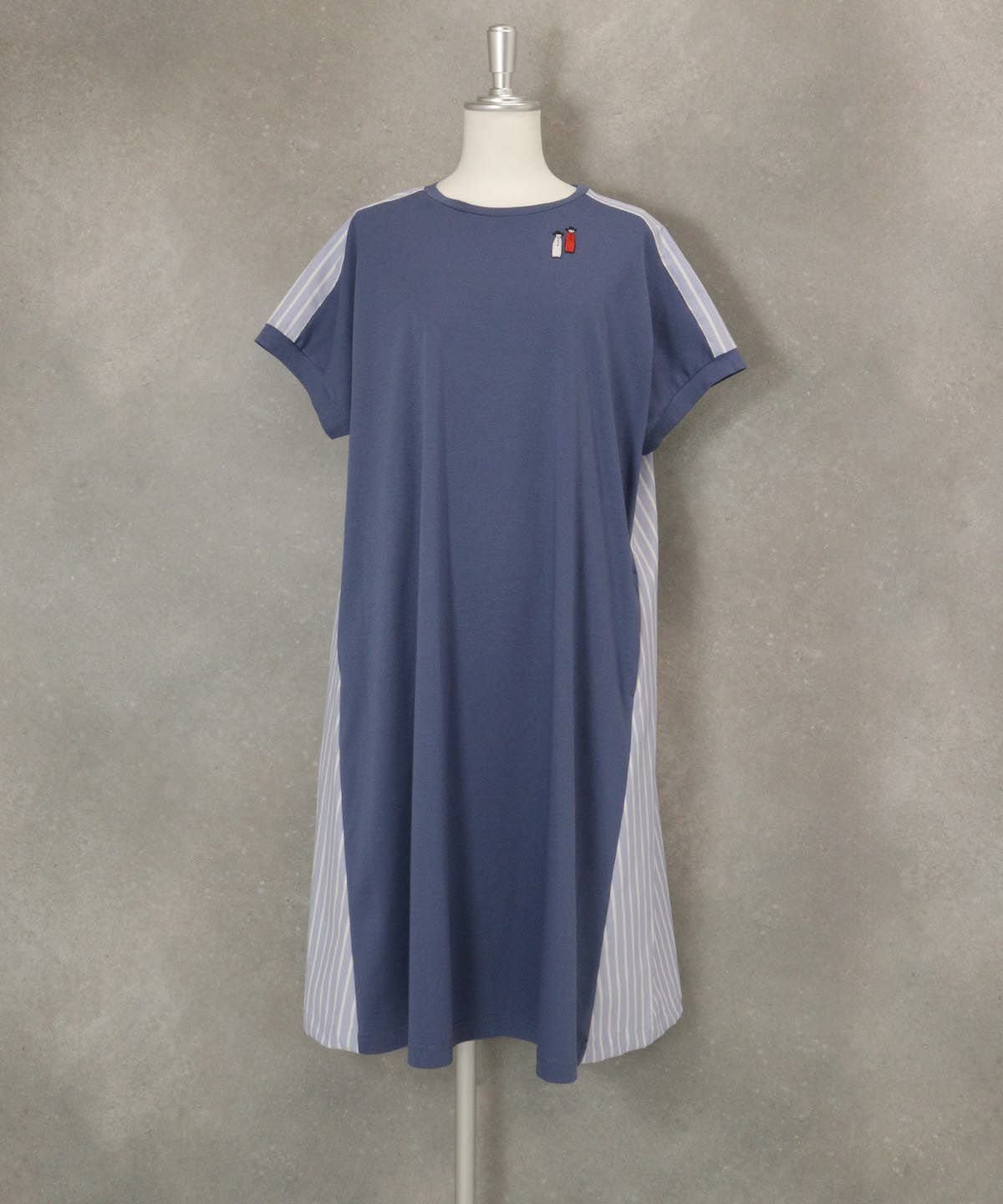 バックストライプワンピース(ブルー)