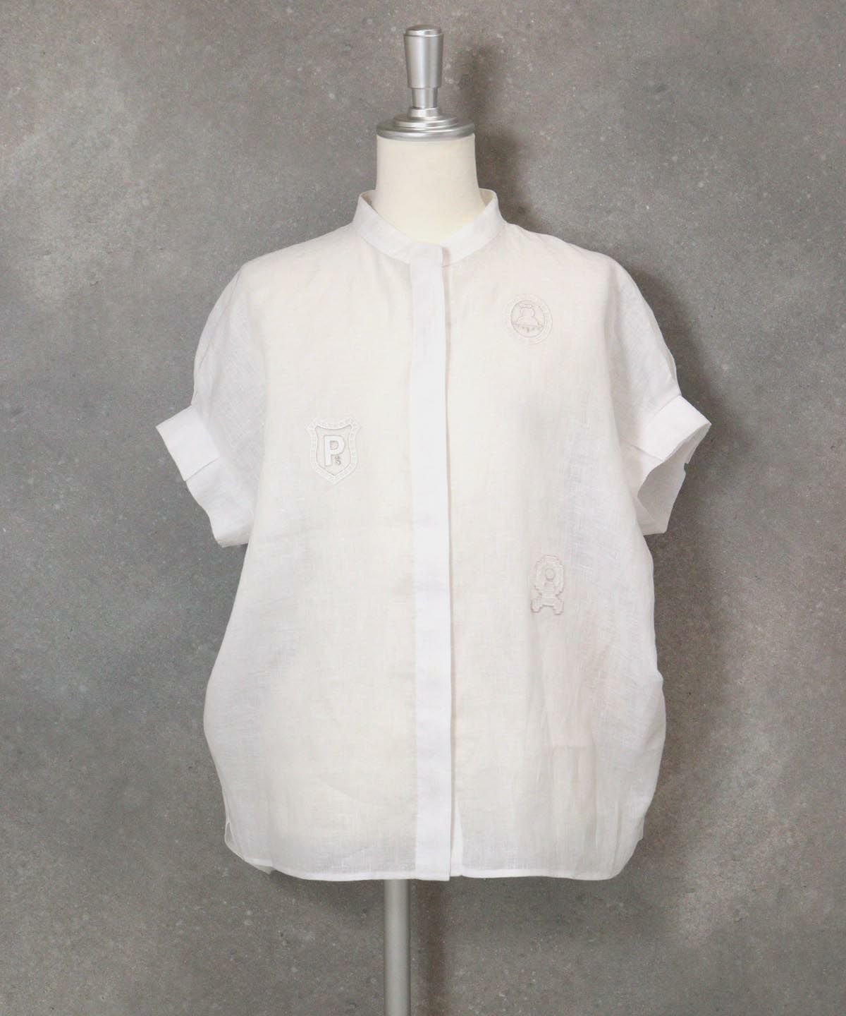 リネン刺繍ブラウス（ホワイト）