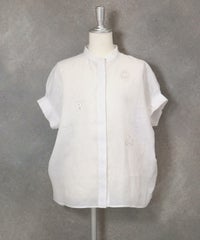 リネン刺繍ブラウス（ホワイト）