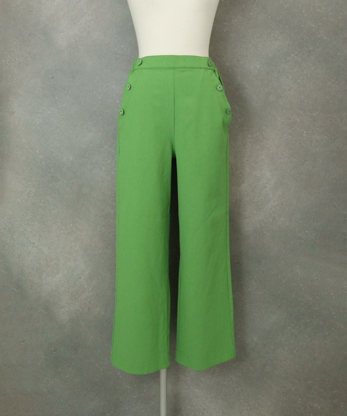 UV冷感綿麻混パンツ（グリーン）