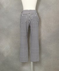 ギンガムチェック柄パンツ後(ブラック)