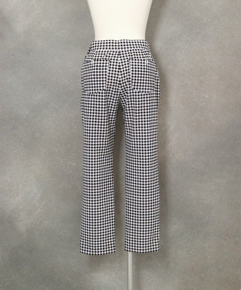 ギンガムチェック柄パンツ後(ブラック)