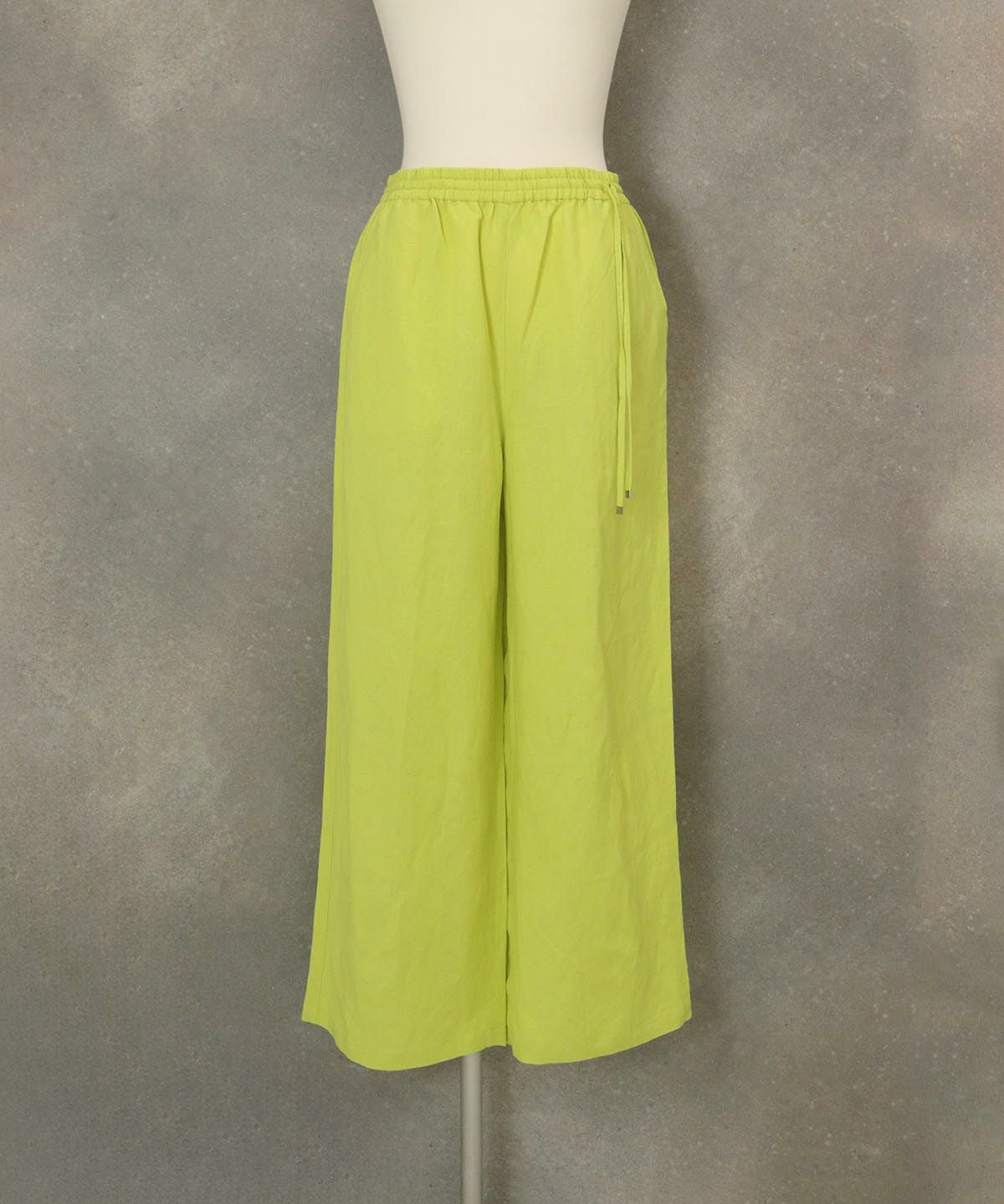 麻混冷感ワイドパンツ(イエロー)