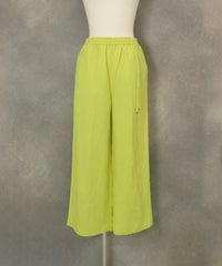 麻混冷感ワイドパンツ(イエロー)