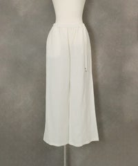 麻混冷感ワイドパンツ(ホワイト)