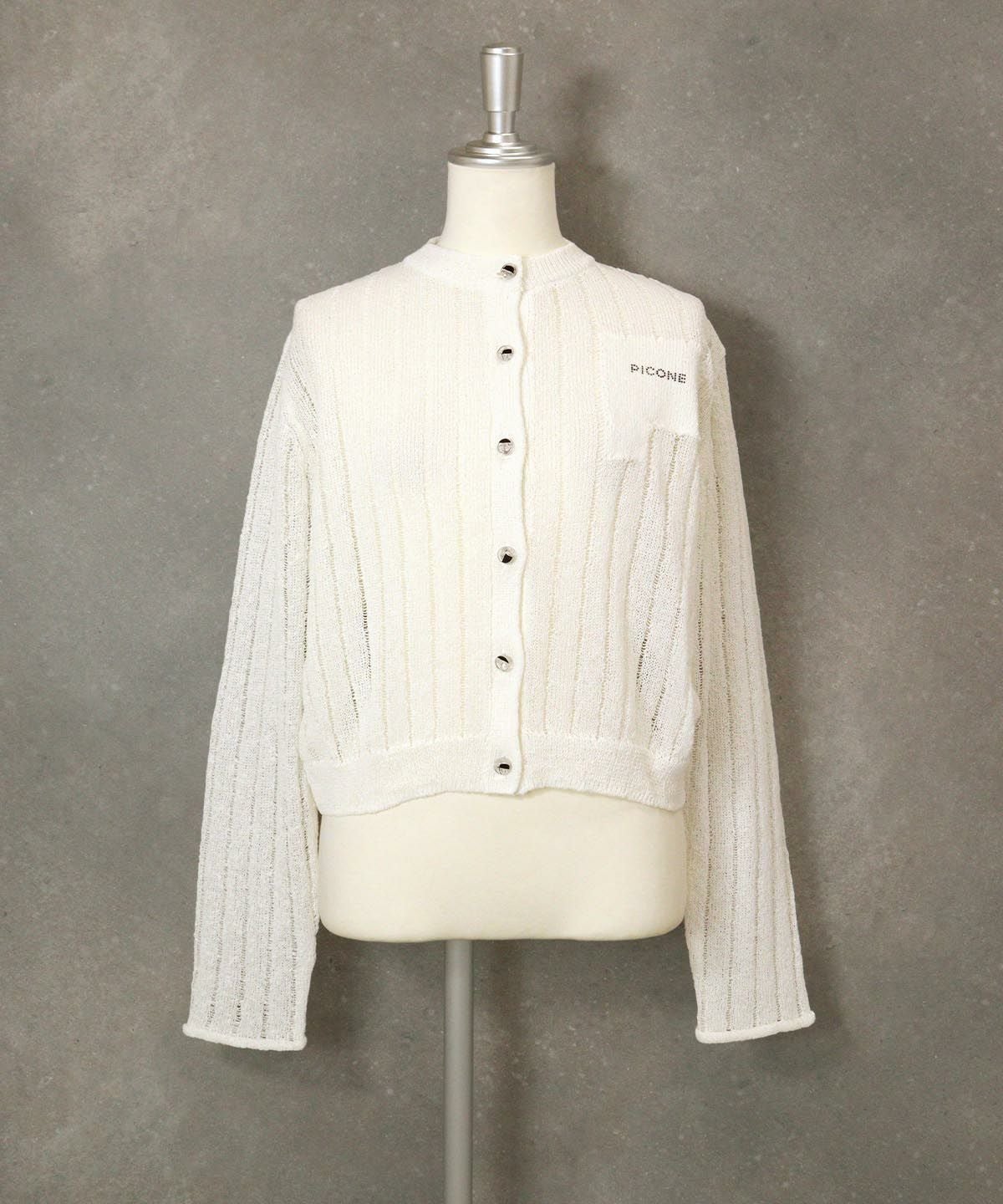 コンパクトシアーカーディガン（ホワイト）