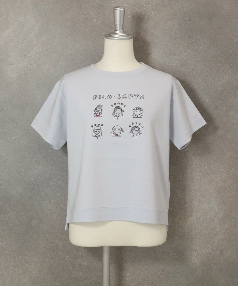 "PICO LADYS"イラストTシャツ（ライトブルー）