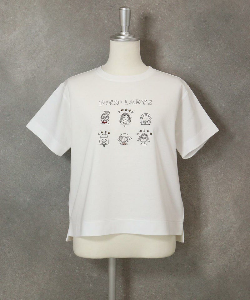"PICO LADYS"イラストTシャツ（ホワイト）