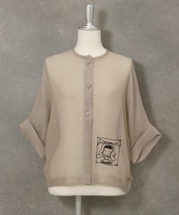 シアー5分袖カーディガン(ベージュ)