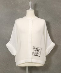 シアー5分袖カーディガン(ホワイト)