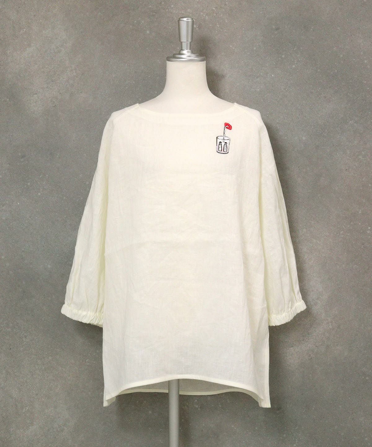 麻100％刺繍ワッペンチュニック|スタジオピッコーネ-アウトレット