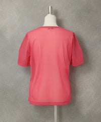 シアー素材半袖プルオーバー後（ピンク）